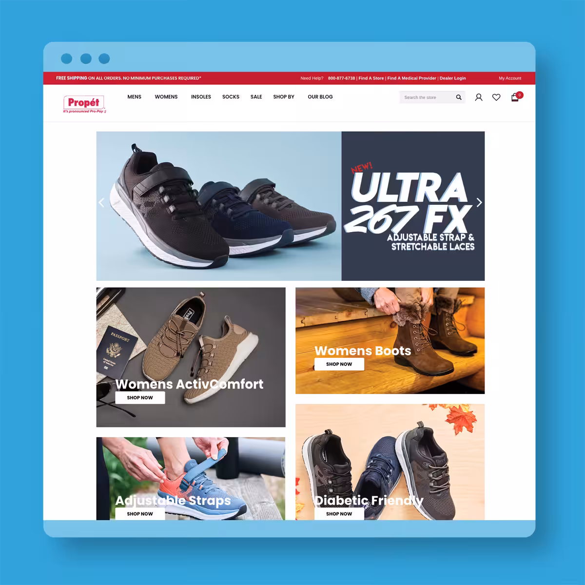 Propet Footwear ecommerce website
