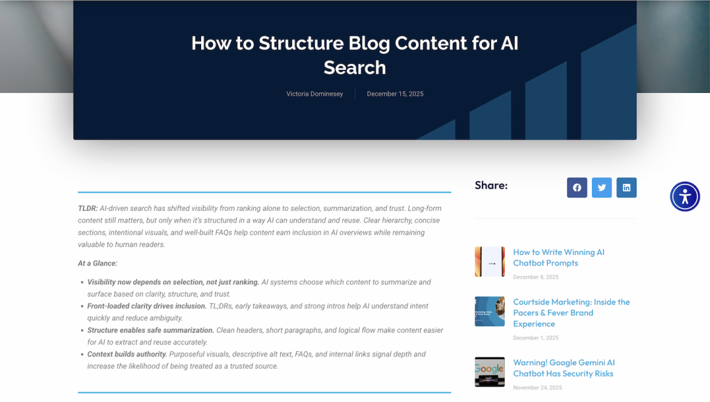 TLDR and Key Takeaways at the top of a blog