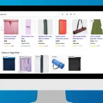 shopping ads for yoga mats on a computer screen